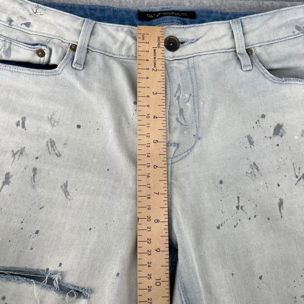 Cult of Individuality Zen Midrise Skinny Jeans Light Wash Paint Splatter - Picture 6 of 16